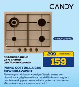 Euronics CANDY PIANO COTTURA A GAS CHW6BRAV4WGT offerta