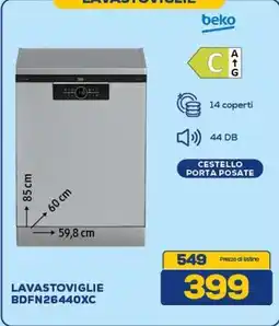 Euronics beko LAVASTOVIGLIE BDFN26440XC offerta