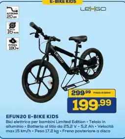 Euronics LEXGO EFUN20 E-BIKE KIDS offerta