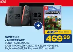 Euronics Switch 2 + minecraft offerta