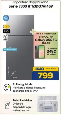 Euronics SAMSUNG Frigorifero Doppia Porta Serie 7300 RT53DG7A14S9 offerta