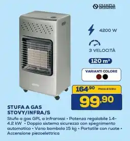 Euronics OLIMPIA SPLENDID STUFA A GAS STOVY/INFRA/S offerta