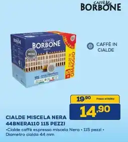 Euronics Caffè borbone cialde miscela nera 44bnera110 offerta