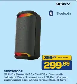 Euronics SONY SRSXV500B offerta