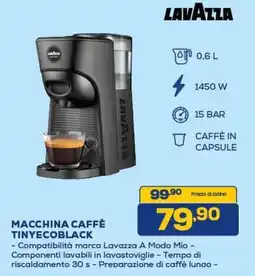 Euronics Lavazza macchina caffè tinyecoblack offerta