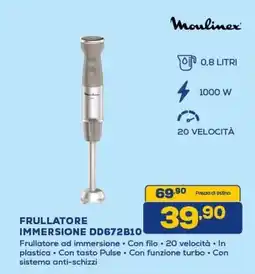 Euronics Moulinex FRULLATORE IMMERSIONE DD672B10 offerta