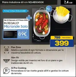 Euronics SAMSUNG Piano induzione 60 cm NZ64B5045GK offerta