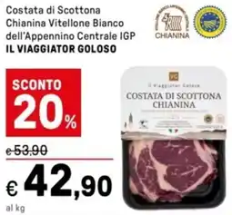 Iper La Grande Costata di Scottona Chianina Vitellone Bianco dell'Appennino Centrale IGP IL VIAGGIATOR GOLOSO offerta