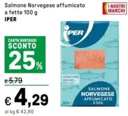 Iper La Grande Salmone Norvegese affumicato a fette IPER offerta