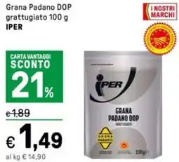 Iper La Grande Grana Padano DOP grattugiato IPER offerta