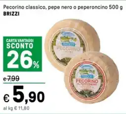 Iper La Grande Pecorino classico, pepe nero o peperoncino BRIZZI offerta