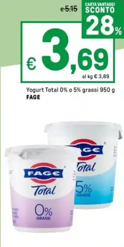 Iper La Grande Yogurt Total 0% o 5% grassi FAGE offerta