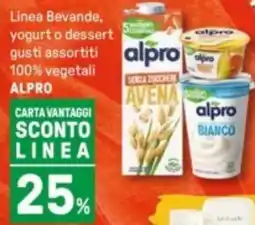 Iper La Grande Linea Bevande, yogurt o dessert 100% vegetali ALPRO offerta