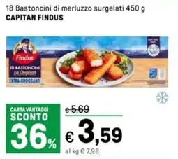 Iper La Grande 18 Bastoncini di merluzzo surgelati CAPITAN FINDUS offerta