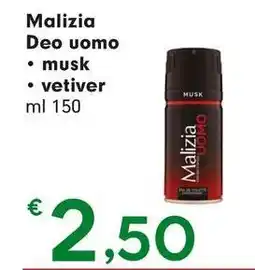 DeSpar Express Malizia Deo uomo musk vetiver offerta