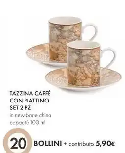Famila Superstore Tazzina caffé con piattino set 2 pz offerta