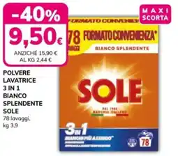 Basko Polvere lavatrice 3 in 1 bianco splendente SOLE offerta