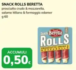 Basko Snack rolls beretta prosciutto crudo & mozzarella, salame milano & formaggio edamer offerta