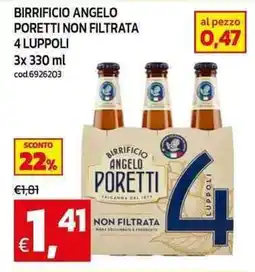 C+C maxigross Birrificio angelo poretti non filtrata 4 luppoli offerta