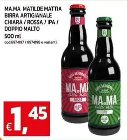 C+C maxigross Ma.ma matilde mattia birra artigianale chiara/rossa / ipa / doppio malto offerta