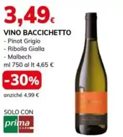 Basko Vino baccichetto pinot grigio, ribolla gialla e malbech offerta