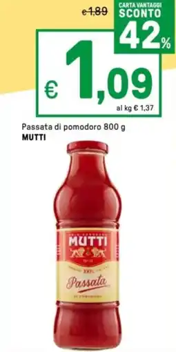 Iper La Grande Passata di pomodoro MUTTI offerta