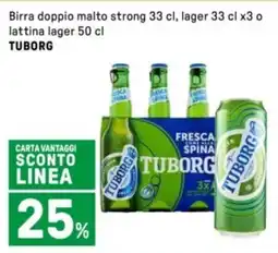 Iper La Grande Birra doppio malto strong , lager o lattina lager TUBORG offerta