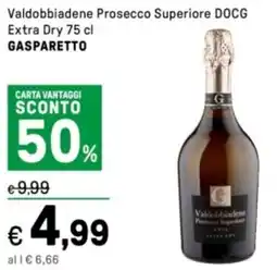 Iper La Grande Valdobbiadene Prosecco Superiore DOCG Extra Dry GASPARETTO offerta