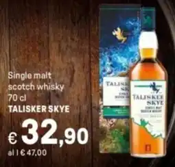 Iper La Grande Single malt scotch whisky TALISKER SKYE offerta