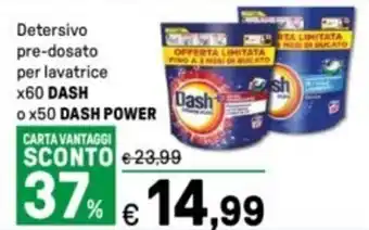 Detersivo pre-dosato per lavatrice x60 DASH o x50 DASH POWER