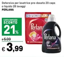 Iper La Grande Detersivo per lavatrice pre-dosato 20 caps o liquido PERLANA offerta