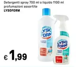 Iper La Grande Detergenti spray 700 ml o Detergenti spray 700 ml o liquido 1100 ml profumazioni assortite LYSOFORM offerta