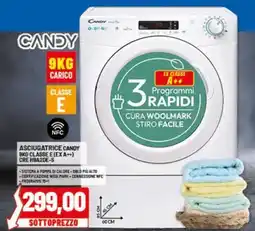 Risparmio Casa ASCIUGATRICE CANDY 9KG CLASSE E (EXA++) CRE H9A2DE-S offerta
