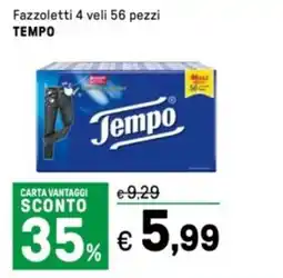 Iper La Grande Fazzoletti 4 veli 56 pezzi TEMPO offerta