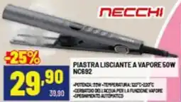 Risparmio Casa NECCHI PIASTRA LISCIANTE A VAPORE 50W NC692 offerta