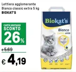 Iper La Grande Lettiera agglomerante Bianco classic extra BIOKAT'S offerta
