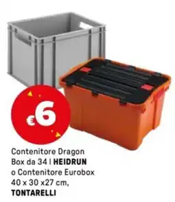 Iper La Grande Contenitore Dragon Box da 34 HEIDRUN o Contenitore Eurobox 40 x 30 x27 cm, TONTARELLI offerta