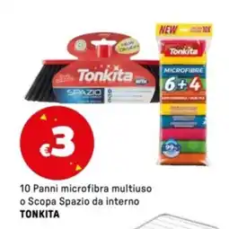 Iper La Grande 10 Panni microfibra multiuso o Scopa Spazio da interno TONKITA offerta