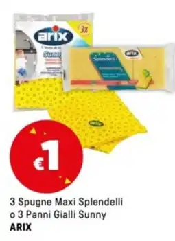 Iper La Grande 3 Spugne Maxi Splendelli o 3 Panni Gialli Sunny ARIX offerta