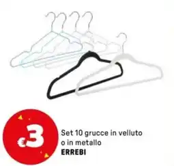 Iper La Grande Set 10 grucce in velluto o in metallo3 ERREBI offerta