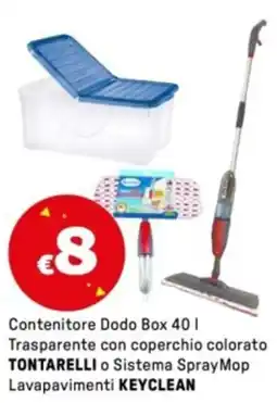 Iper La Grande Contenitore Dodo Box Trasparente con coperchio colorato TONTARELLI o Sistema Spray Mop Lavapavimenti KEYCLEAN offerta