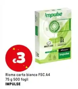 Iper La Grande Risma carta bianca FSC A4 50 fogli IMPULSE offerta