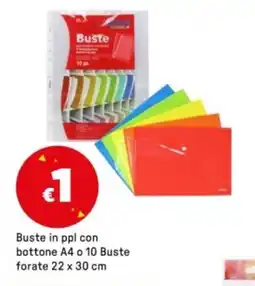 Iper La Grande Buste in ppl con bottone A4 o 10 Buste forate 22 x 30 cm offerta