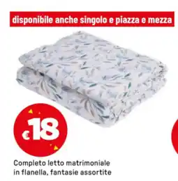 Iper La Grande Completo letto matrimoniale in flanella offerta