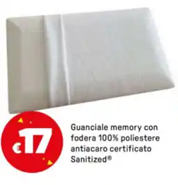 Iper La Grande Guanciale memory con fodera 100% poliestere antiacaro certificato Sanitized offerta
