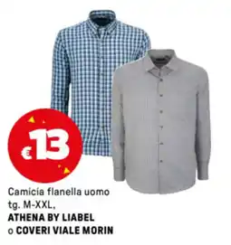 Iper La Grande Camicia flanella uomo ATHENA BY LIABEL o COVERI VIALE MORIN offerta