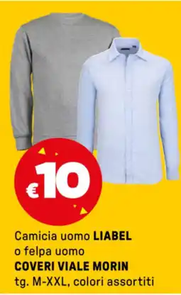 Iper La Grande Camicia uomo LIABEL o felpa uomo COVERI VIALE MORIN tg. M-XXL offerta