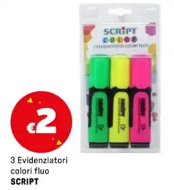 Iper La Grande 3 Evidenziatori colori fluo SCRIPT offerta
