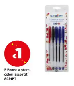 Iper La Grande 5 Penne a sfera SCRIPT offerta