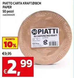 C+C maxigross Piatto carta kraft.018cm paper offerta